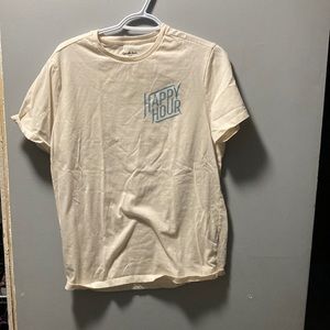 Goodfellow & Co off white short sleeve t shirt with Happy Hour